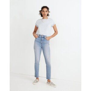 MADEWELL The Perfect Vintage Jean Coffey Wash Distressed Raw Hem Womens 26